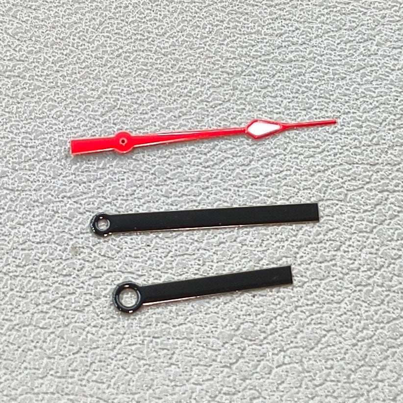 2 Sets Green Lume Black+Red Trim Watch Hand Set for Ronda 515 Quartz Movement
