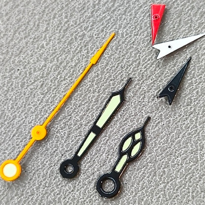 Black Trim Yellow Second Hands Watch Hands for OS10 OS60 OS80 Movement Green Lume
