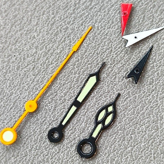 Black Trim Yellow Second Hands Watch Hands for OS10 OS60 OS80 Movement Green Lume
