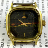 34mm HONGLIAN Manual Mechanical Watch Black Dial Golden Nail Square Golden Case