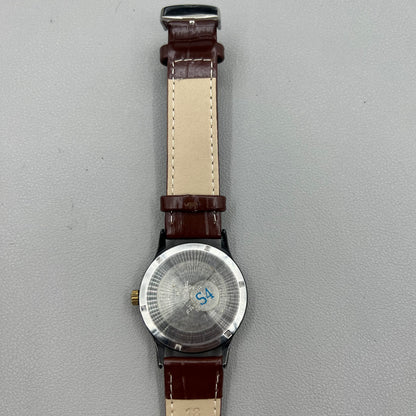 37mm Shanghai Brown Leather Strap Manual Mechanical Watch Roman Numerals 17 Jews