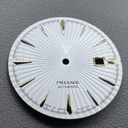 35mm No Lume Golden Nail+White Cocktail Modified Watch Dial for NH35 Movement