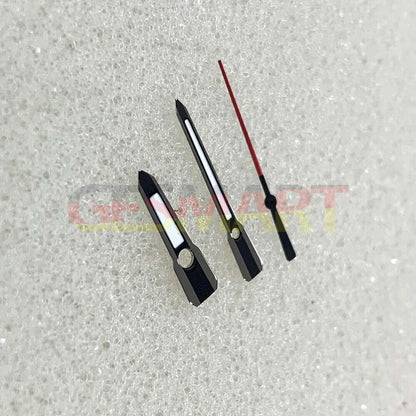 Arrow-shaped green luminous watch hands with black trim for NH35, NH36, 4R, 7S movements, perfect for precise time reading.
