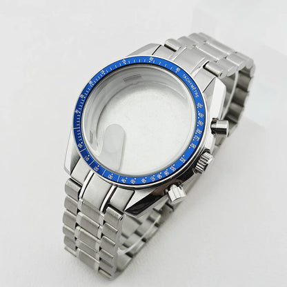 39.7mm Stainless Steel Watch Case Sapphire Glass with Chapter Ring for VK63