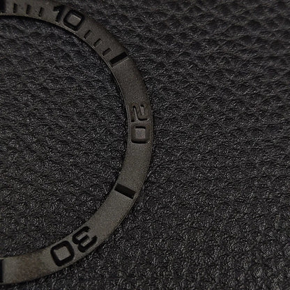 38x31.5mm flat black matte ceramic bezel with insert rings for watch case replacement accessories by Metallic.