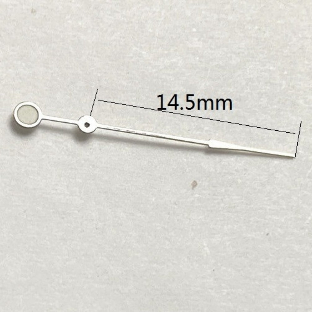 Set of 3 Seagull watch hands, 14.5mm white painted with lume, designed for Lady ST6 automatic mechanical watches.