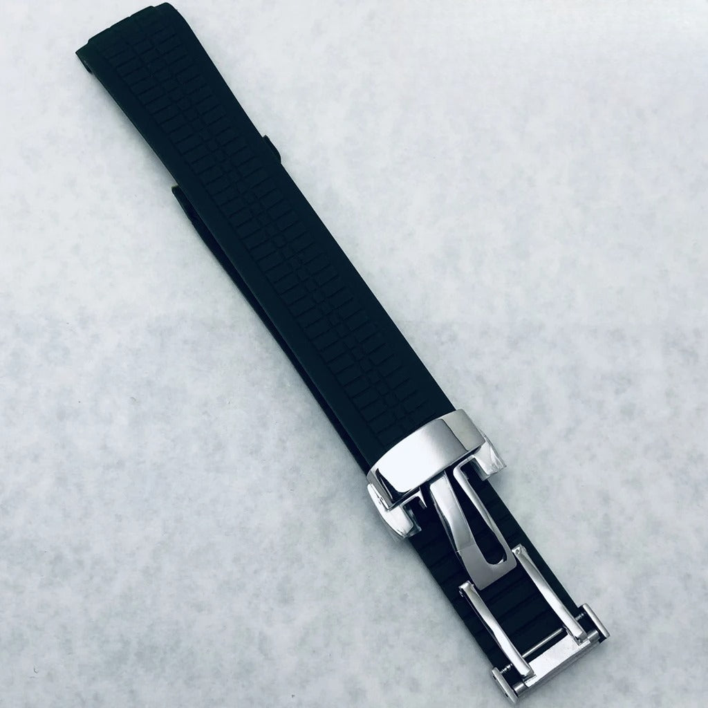 42mm Silver Watch Case Sapphire Glass Rubber Strap For NH35/34 NH36/38 NH70 NH72