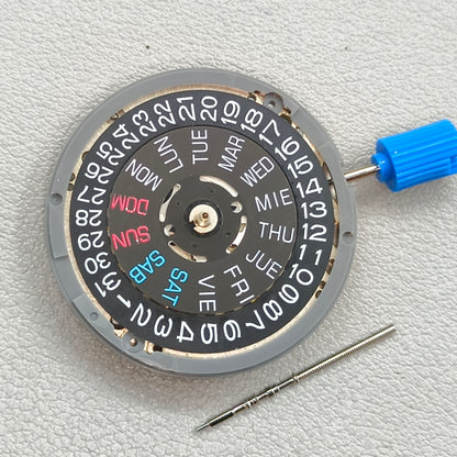 Seiko NH36 NH36A Mechanical Movement Black English Letter Week Crown@3.8