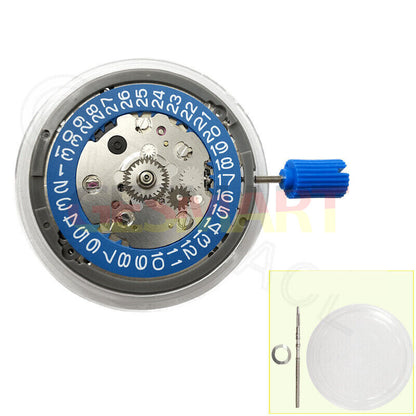 NH34 Automatisches mechanisches GMT-Uhrwerk, das Sekundenzeiger hackt, blaues Scheibenrad, weiße Schrift