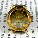 24mm SHANGHAI HAIDA Manual Mechanical Lady Watch Golden Nail 17 Jews 3 Hands