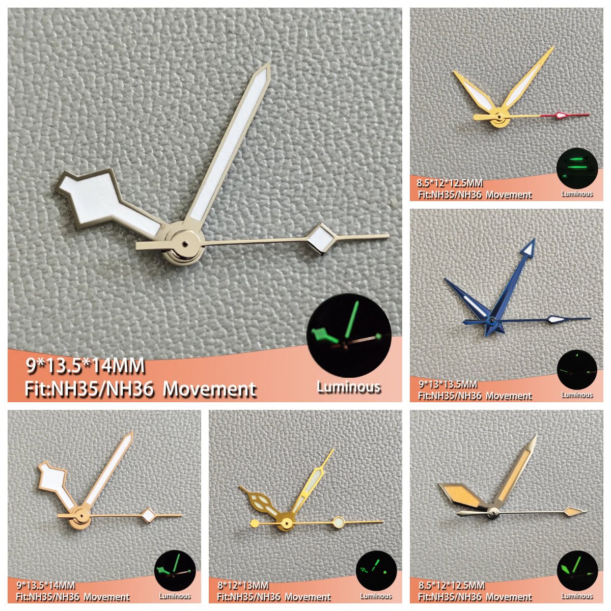 Luminous Watch Hands Pointers For Men's Watches With Suitable for NH35 NH36