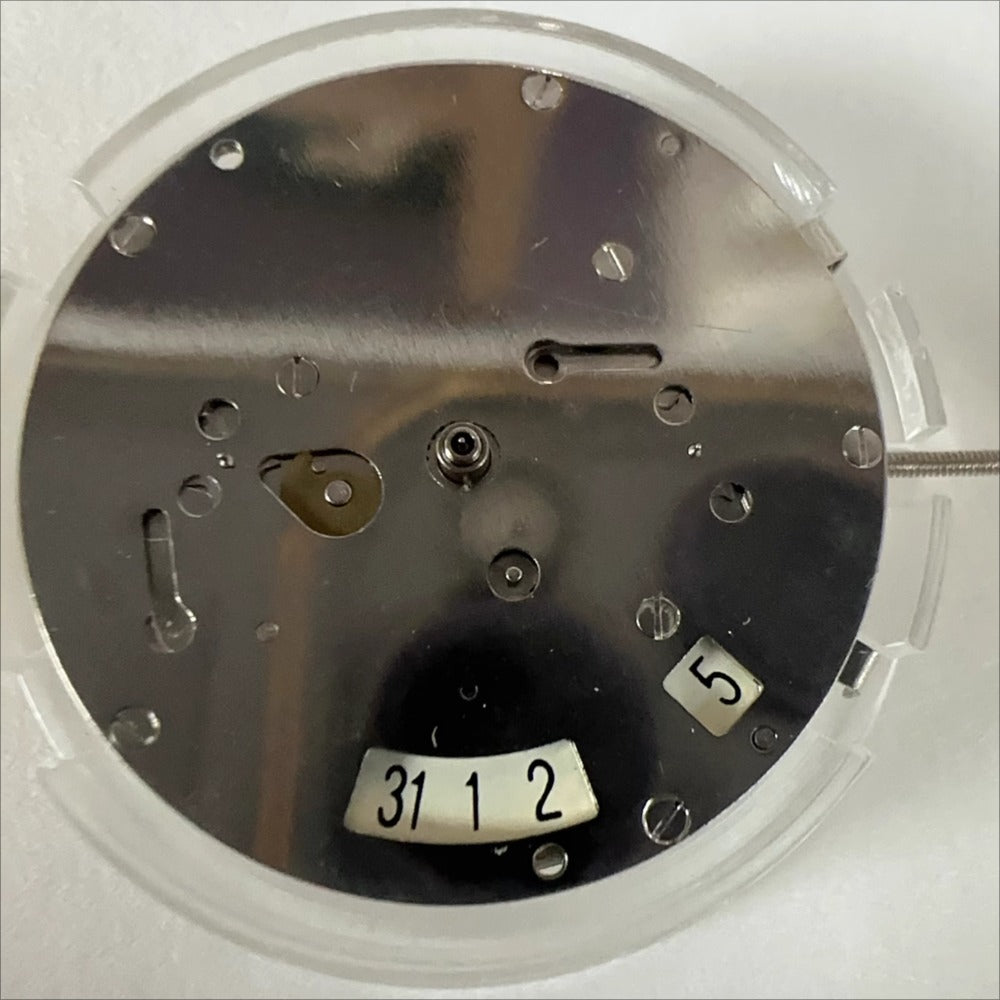 Close-up of China Made 2813 8205 automatic mechanical movement showcasing 5 functional hands for precise timekeeping.