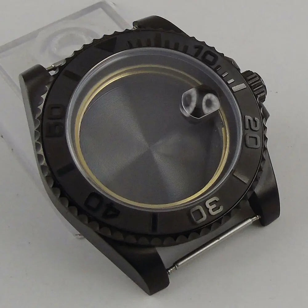 40mm Sapphire Glass Ceramic PVD Watch Case Fit Eta 2824 2836 Miyota NH35 NH36