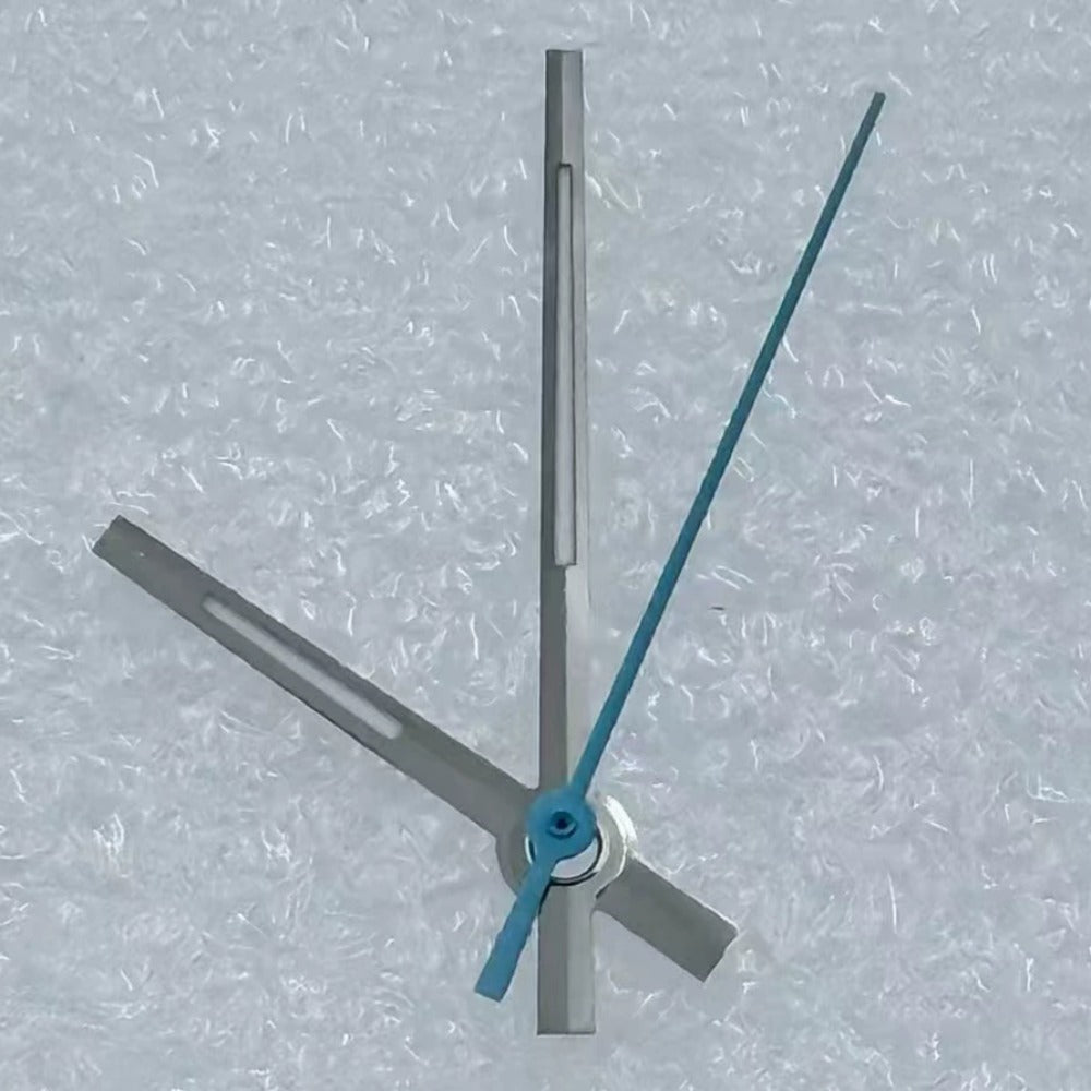 Blue second hand with silver trim and green lume for Miyota 8285 watch movement, precise timekeeping replacement