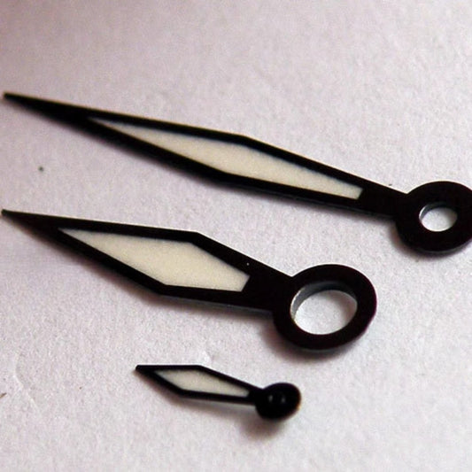 16X11.75X5mm Black Trim Blue Lume Watch Hands Set for ETA6497 6498 ST3600 ST3620