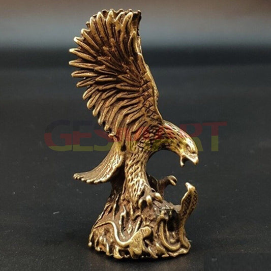 Hand-carved solid copper eagle trinket, bronze finish, detailed craftsmanship by Great Eagle brand.