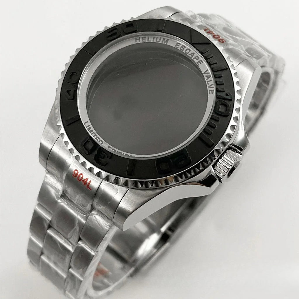 44mm Watch Case for Deep SEA Style for NH34 NH35 NH36 Rotating Bezel Solid Back