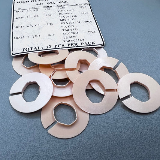 #AC-676-6X8 12 PIECES 4 Ligne Sizes Movement Casing Ring Holder Case Spacer