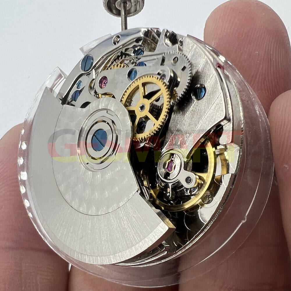 Tianjin Seagull ST1940 automatic watch movement with small second, precision Chinese craftsmanship detail.