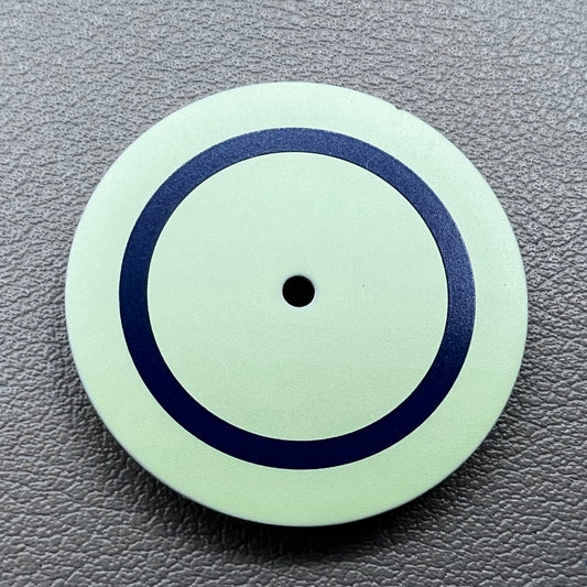 Yellow and black 28.5mm watch dial, designed for Miyota 8215 and 8200 movements.