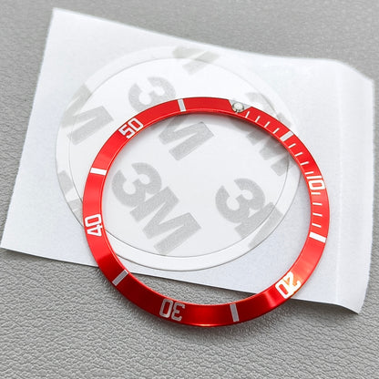 36.5*30.8mm Orange Watch Bezel Vintage Aluminum Alloy Slope Green Luminous