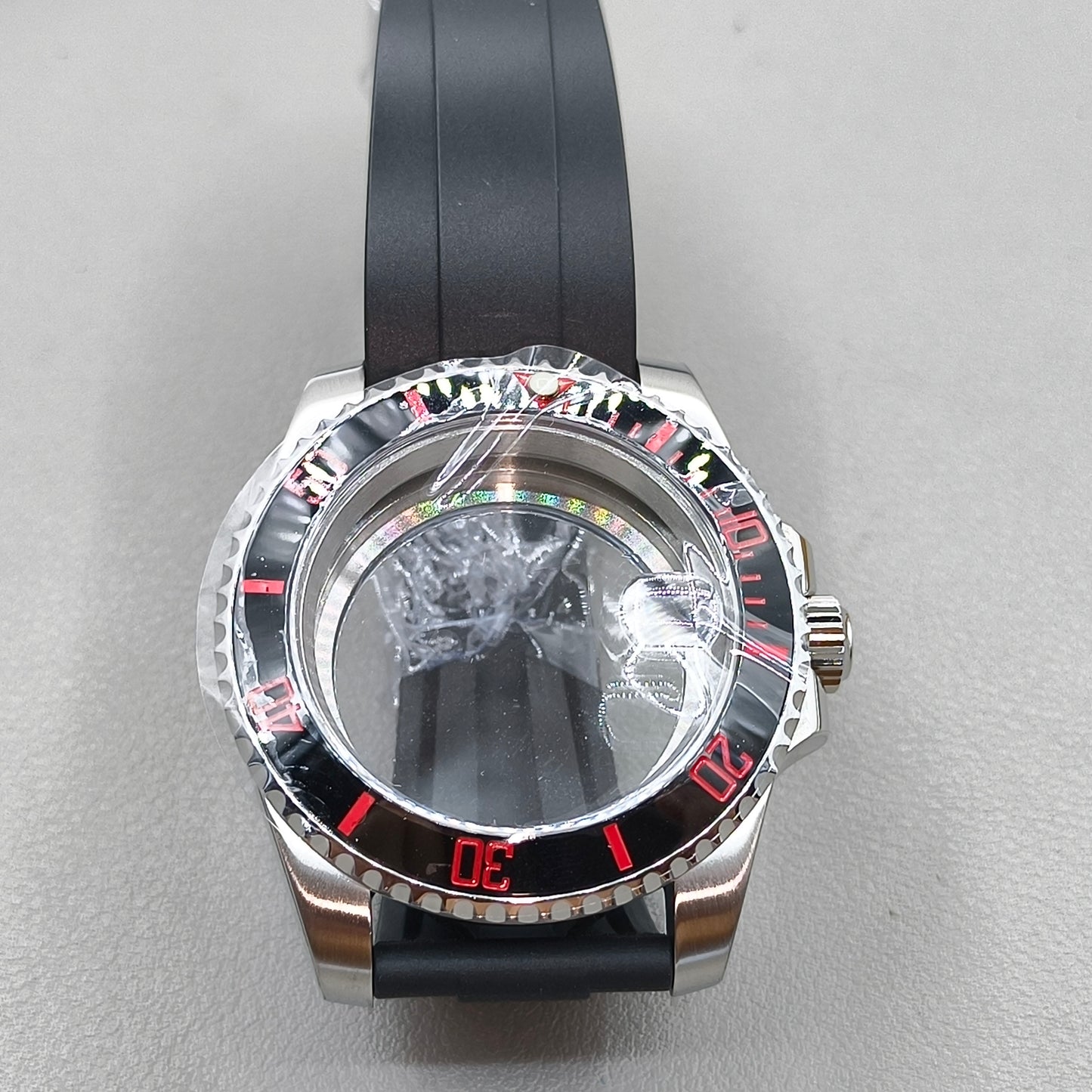 40mm Watch Case Rubber Strap For 4R NH35 NH36 NH34 NH38 NH70 Sapphire Glass