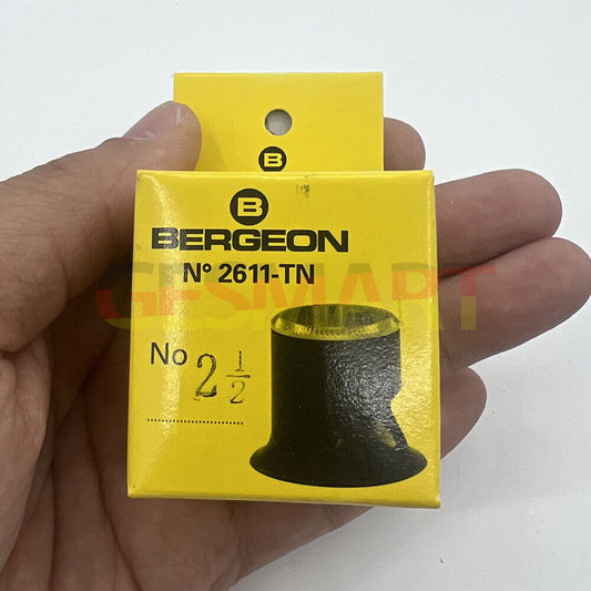 Bergeon 2611-TN-2.5 loupe showing 4x magnification, perfect for detailed watch accessory inspection.