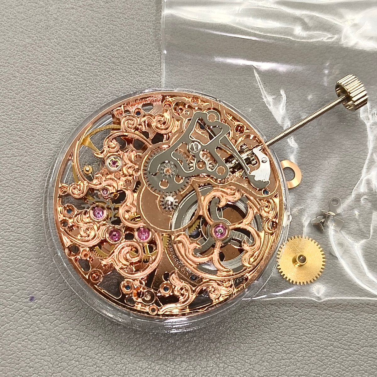 Seagull ST3600 6497 Rose Golden Hollow Carved Mechanical Movement