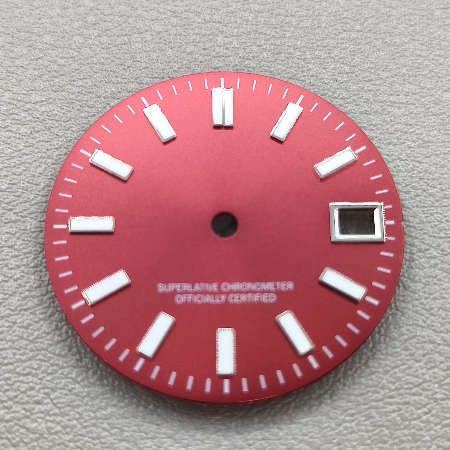 Metal Polished Red with Green Luminous Watch Dial for Movement NH35