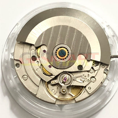 SHANGHAI 2824 silver automatic mechanical watch movement with date display at 3 o'clock.