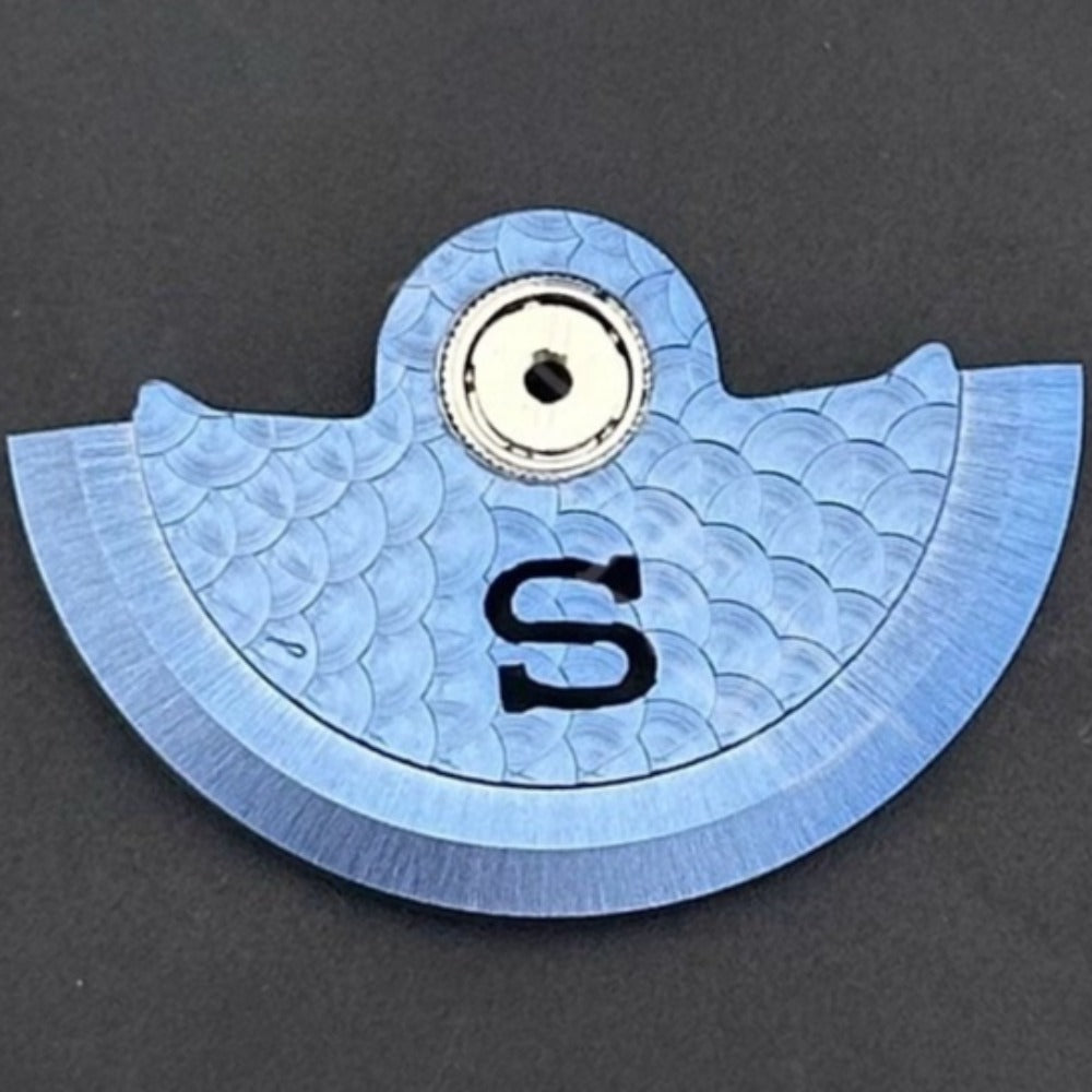 Modified S Carved Blue Fish Scale Rotor Oscillating Weight for NH35 NH36 Movement