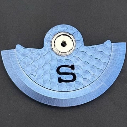 Modified S Carved Blue Fish Scale Rotor Oscillating Weight for NH35 NH36 Movement