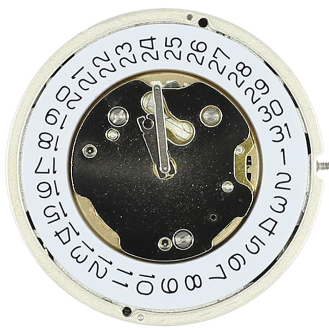 Ronda 5030D quartz watch movement with precise timekeeping for luxury watch repairs and assembly.