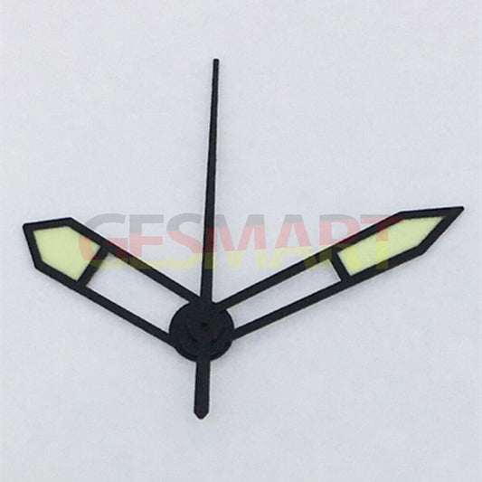 Black trim green luminous watch hands set for Asian 8215/2813/8205 movement. Durable and precise.