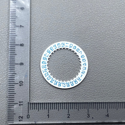 Blue date wheel with white background for NH35/NH36 watches, clear disk date display