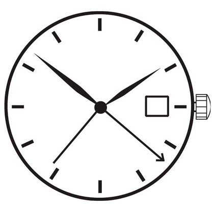 Ronda 515 24D quartz watch movement with date display at 3 o'clock, precision timekeeping by Ronda.