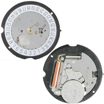 Ronda 505 quartz watch movement with date display at 3 o'clock for precision timekeeping and durability