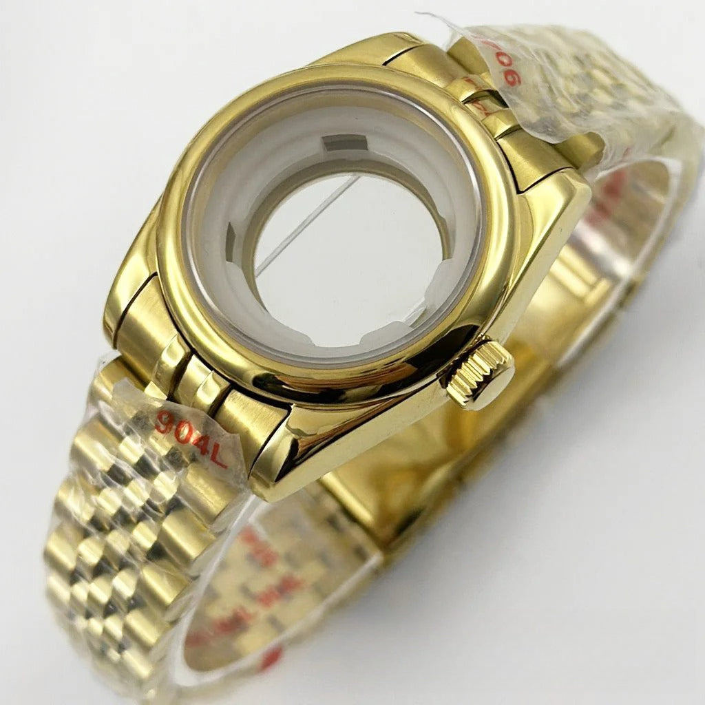 31MM Round Bezel Sapphire Glass Jubilee bracelet Watch Case Ladies Fit NH05 NH06