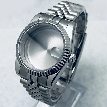 36mm/40mm Fluted Bezel Case Sapphire Glass For Mod  Steel Case Fit Nh35 Nh36