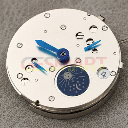 Shanghai Silver Star watch with moon phase @6, automatic mechanical movement, elegant design for collectors