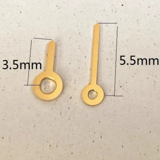 Golden Big Hole Watch Hands 5.5x3.5mm for Ronda 763 762 751 1062 1063 Movements, Timely Precision