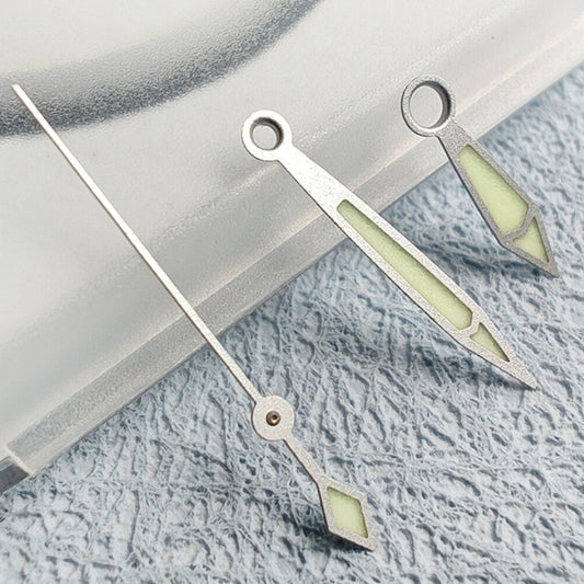 Silver trim 18.5mm C3 green lume watch hands for NH34 NH35 NH36 movement models