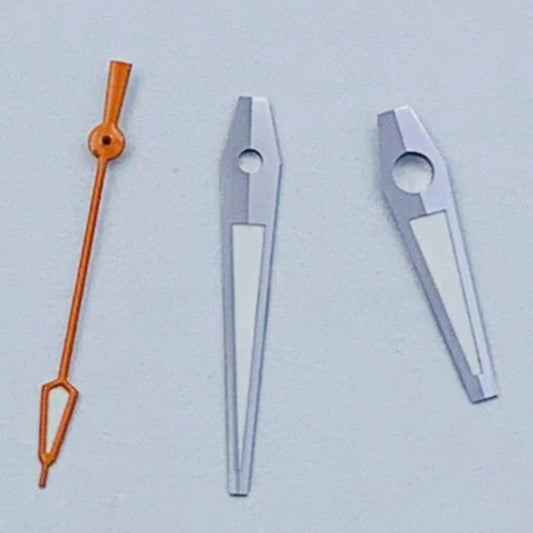 8mm x 12mm x 12,5mm Silber Trim Lume Orange Zweite Uhr Hände Set für NH34 NH35 NH36