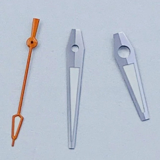 8mmx12mmx12.5mm Silver Trim Lume Orange Second Hands Set for NH34 NH35 NH36