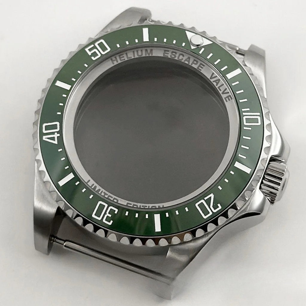 44mm Black Blue GMT Ceramic Bezel Watch Case for Deep SEA for NH34 NH35 NH36
