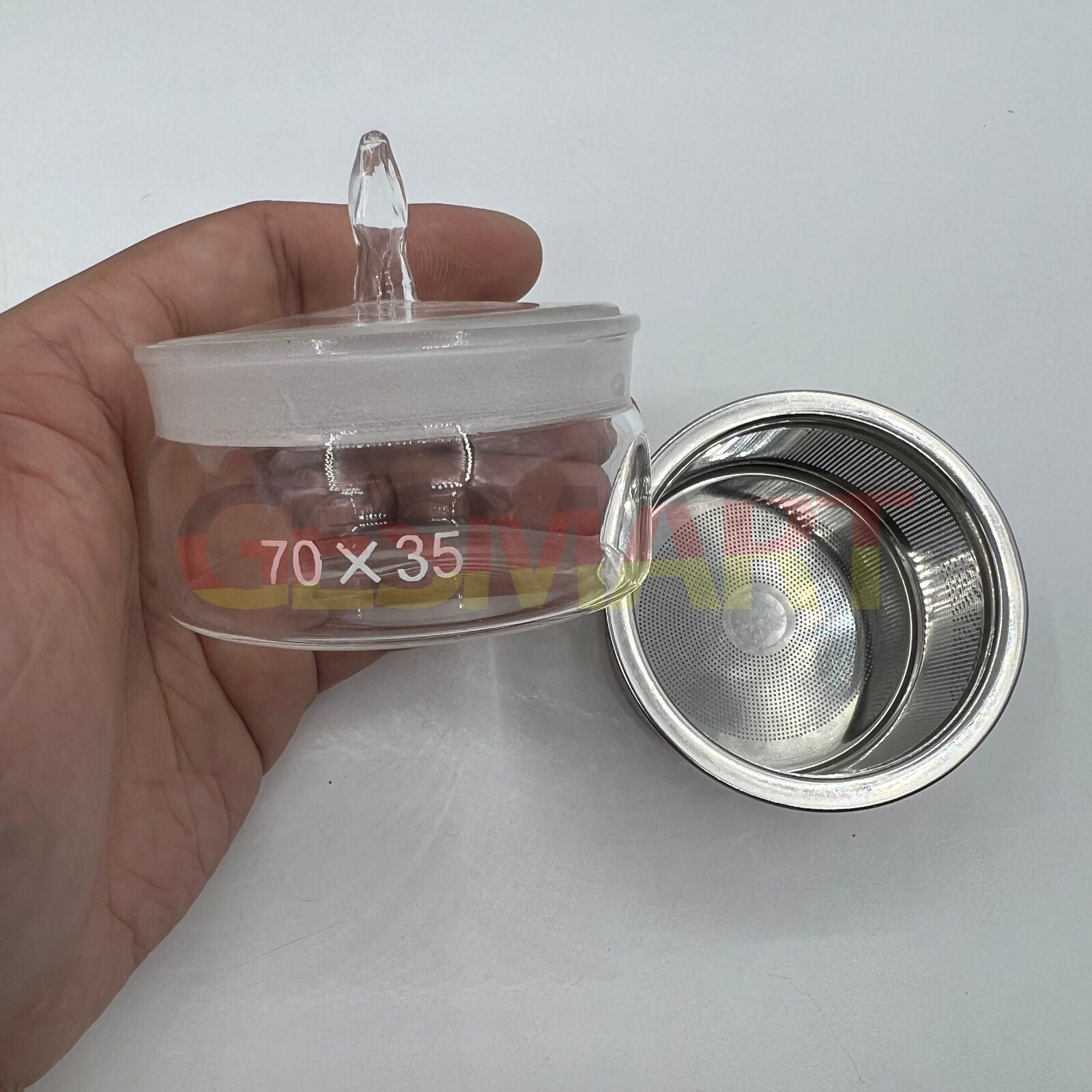 70x35mm Benzine cup with basket for watch repair cleaning, efficient part soaking tray