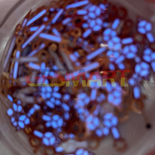 Silver and golden blue luminous 3 watch hands for NH35/NH36 movement, perfect for watch repairs.