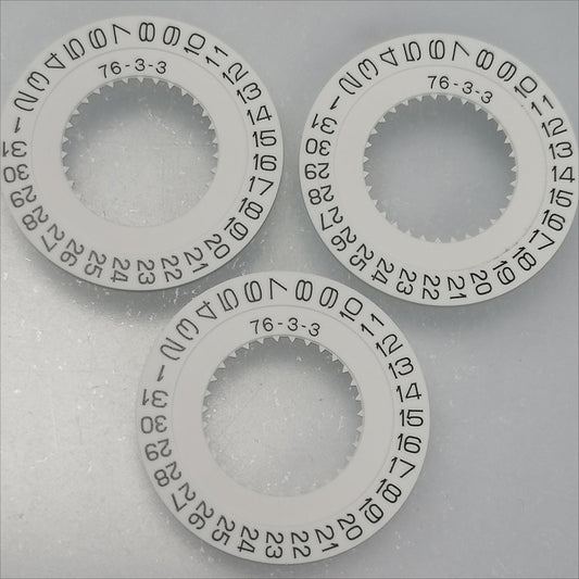 1. Japan-made white date disk wheel for Miyota 2115 quartz watch movement, set of 3.  