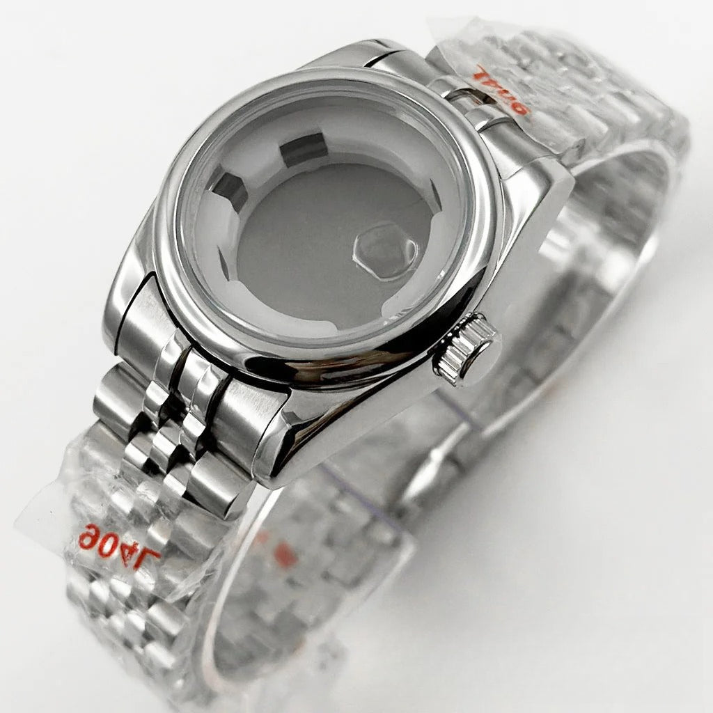 31MM Round Bezel Sapphire Glass Jubilee bracelet Watch Case Ladies Fit NH05 NH06