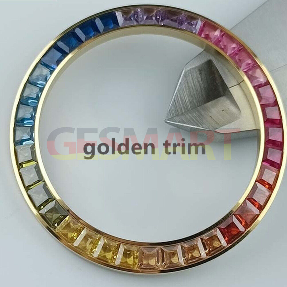 39mm colorful imitation diamond bezel for VK63 watch, vibrant accessory enhancing watch style.